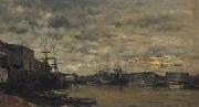 Charles-Francois Daubigny De haven van Bordeaux. oil painting reproduction